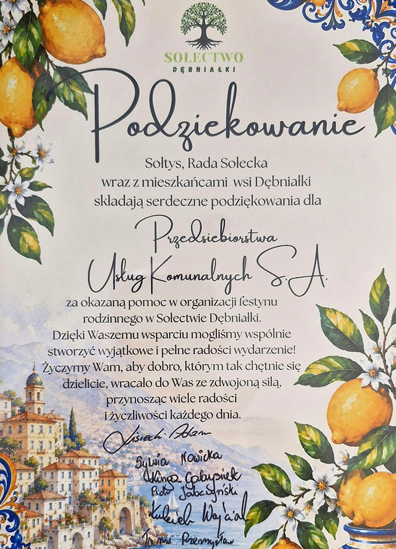 Podziękowanie